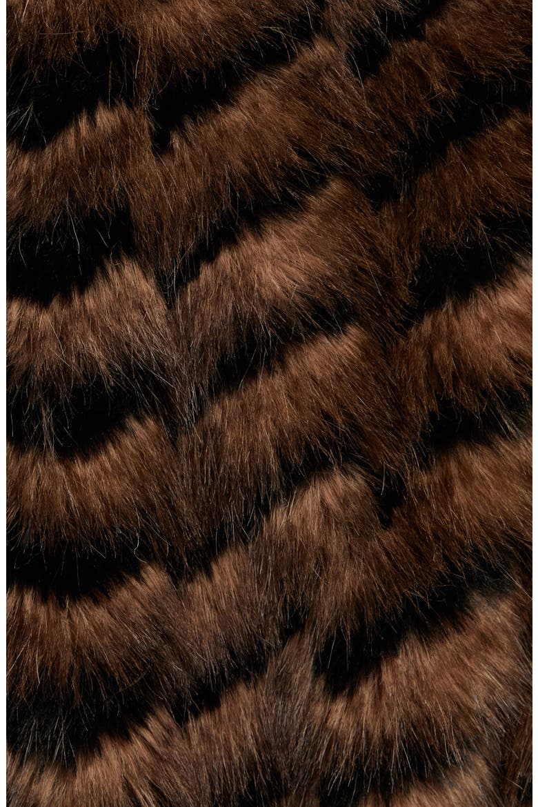 Faux Fur Coat, Alternate, color, BLACK/ BROWN MULTI COLOR