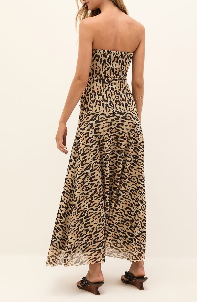 ViX Paula Hermanny Athena Ruched Strapless Cover-Up Midi Dress, Alternate, color, Multi