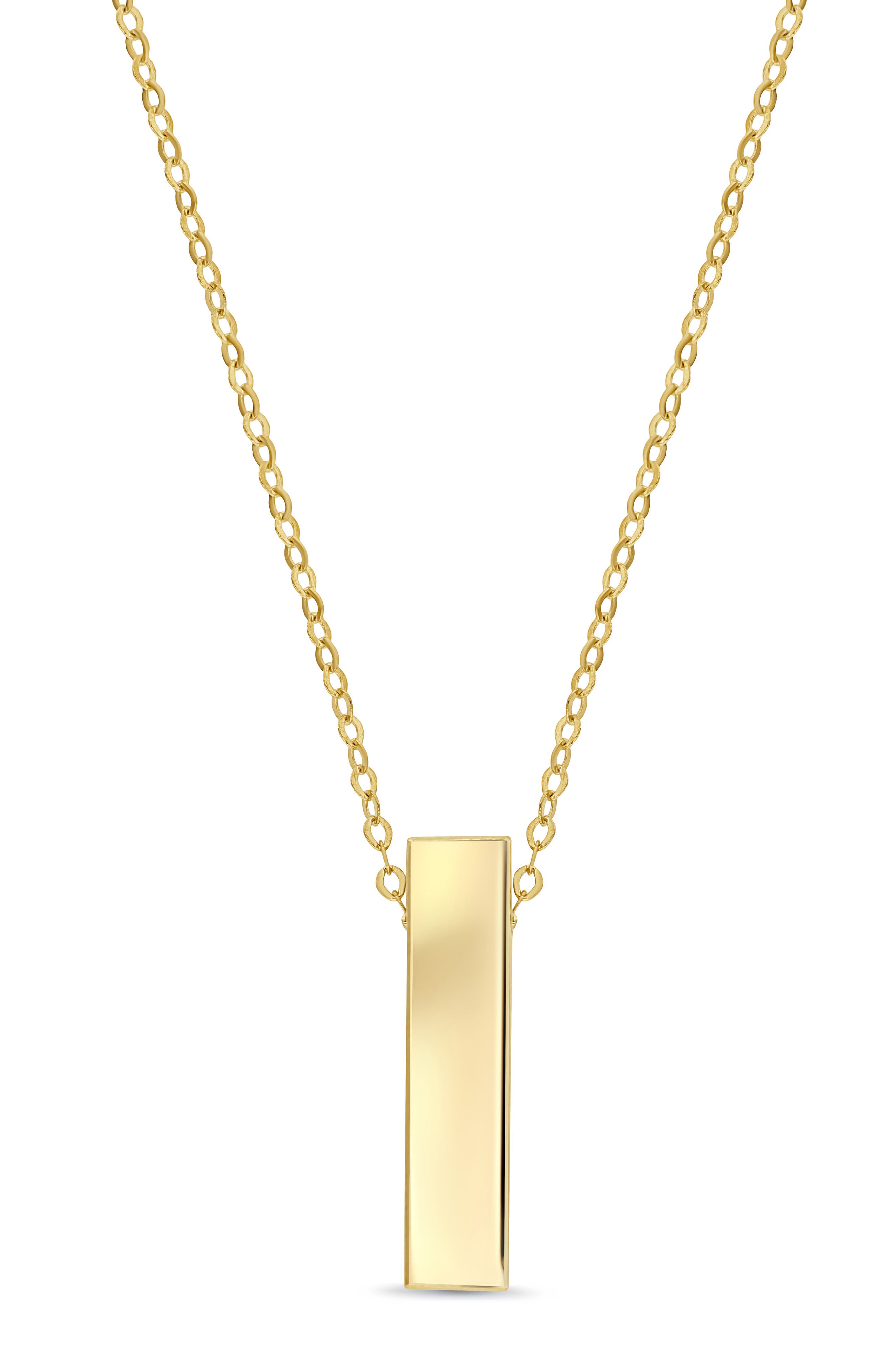 Bony Levy 14K Yellow Gold Bar Pendant Necklace