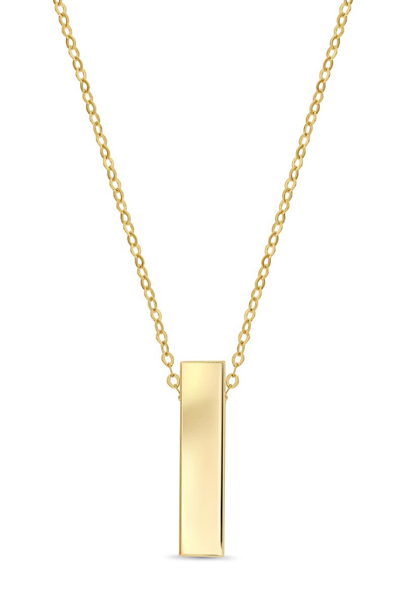 14K Yellow Gold Bar Pendant Necklace, Main, color, 14K YELLOW GOLD