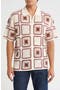Crochet Square Short Sleeve Button-Up Shirt