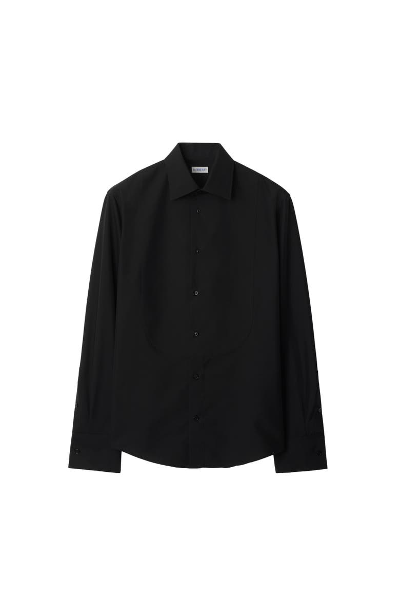 Burberry Slim Fit Cotton Silk Tuxedo Shirt, Alternate, color, Black