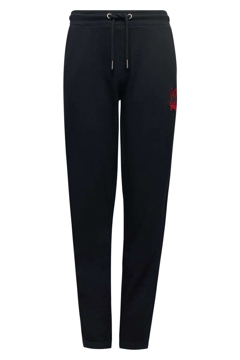 Kids' Sayer Embroidered Appliqué Cotton Sweatpants, Main, color, BLACK