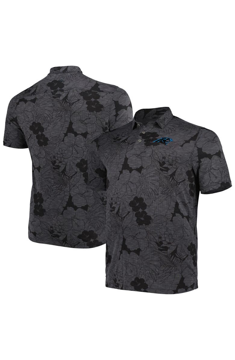 Tommy Bahama Men's Tommy Bahama Black Carolina Panthers Big & Tall Miramar Blooms Polo, Main, color, Black