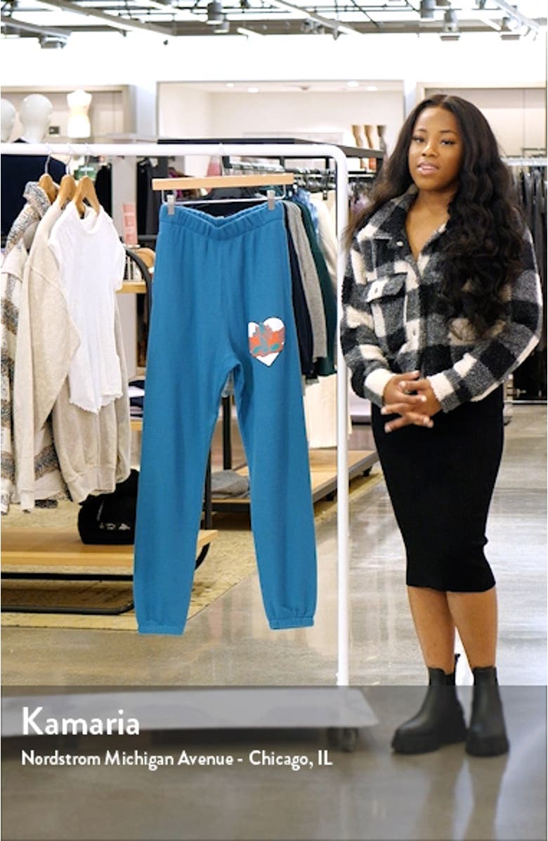 Blue Read Reciepts Cotton Waffle Knit Sweatpants, sales video thumbnail