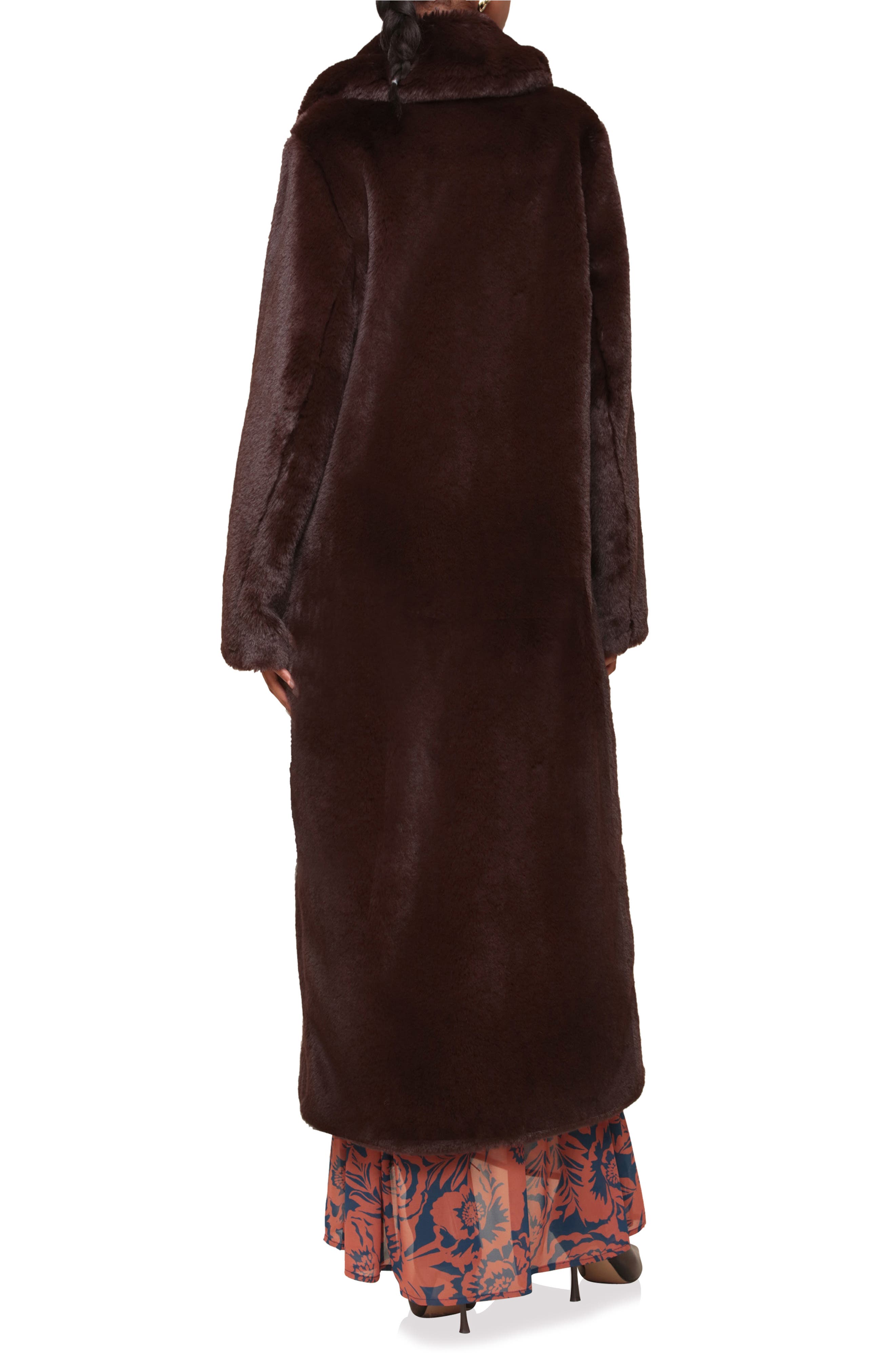 Notch Collar Faux Fur Coat - image 2