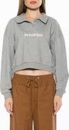 Alexia Admor Kario Crop Polo Sweatshirt