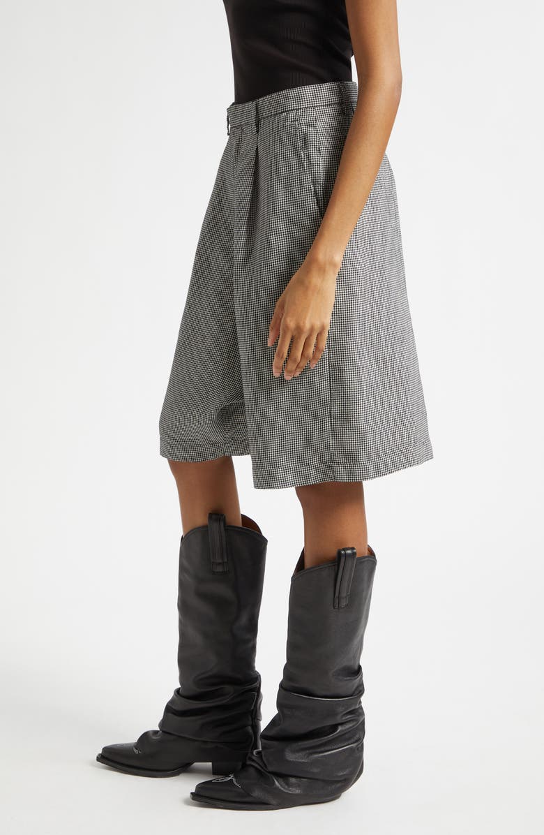 R13 Jumbo Tailored Shorts, Alternate, color, Black And White Houndstooth