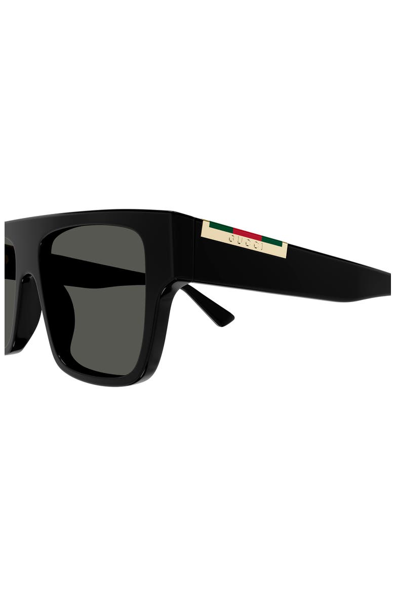53mm Rectangular Sunglasses, Alternate, color, BLACK