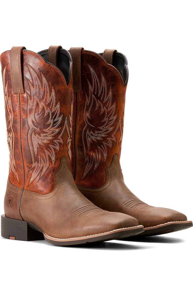 Ariat Sport Rider Cowboy Boot, Alternate, color, Vintage Oak/ Rustic Orange