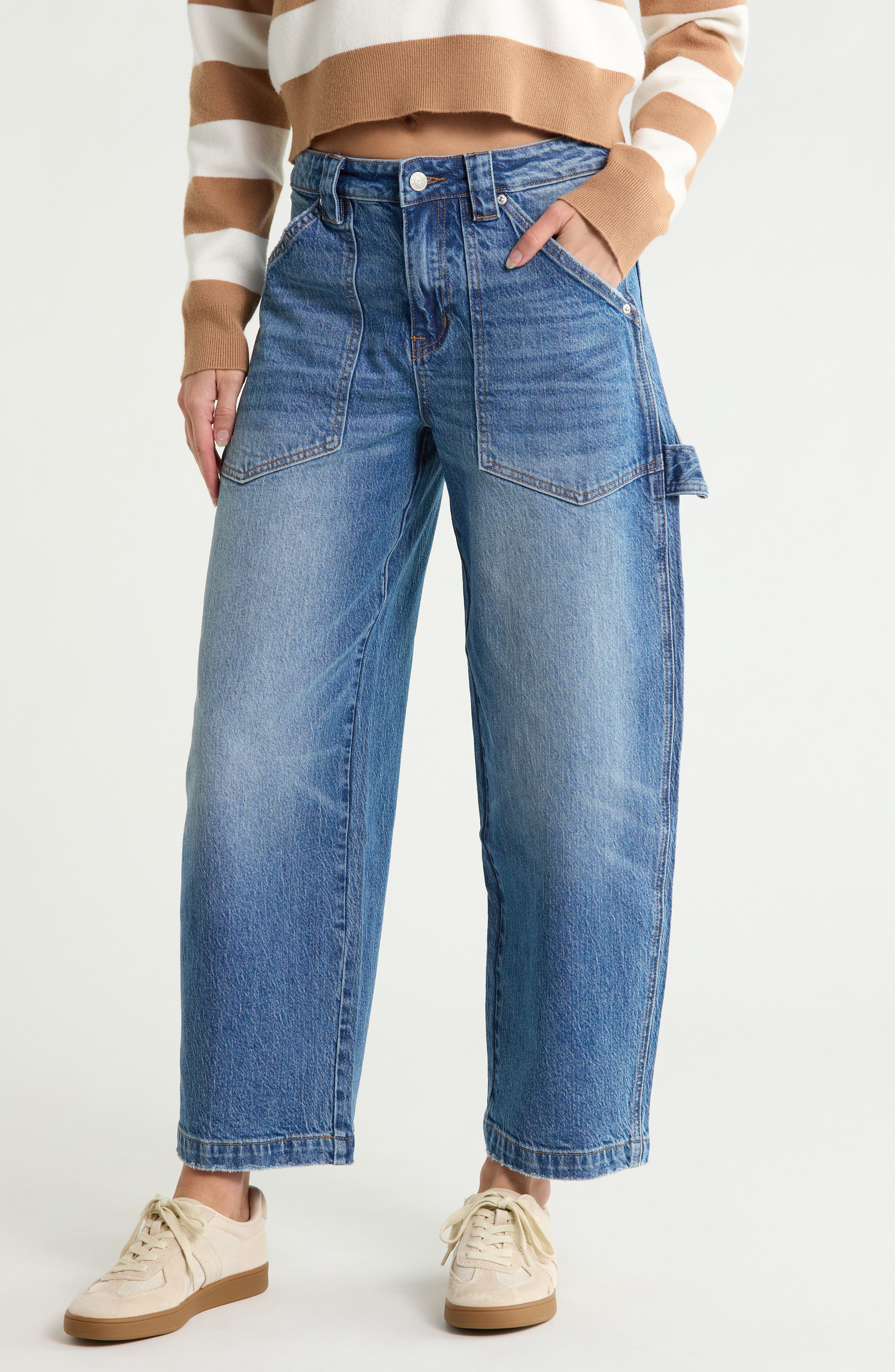 Carpenter High Waist Barrel Leg Jeans