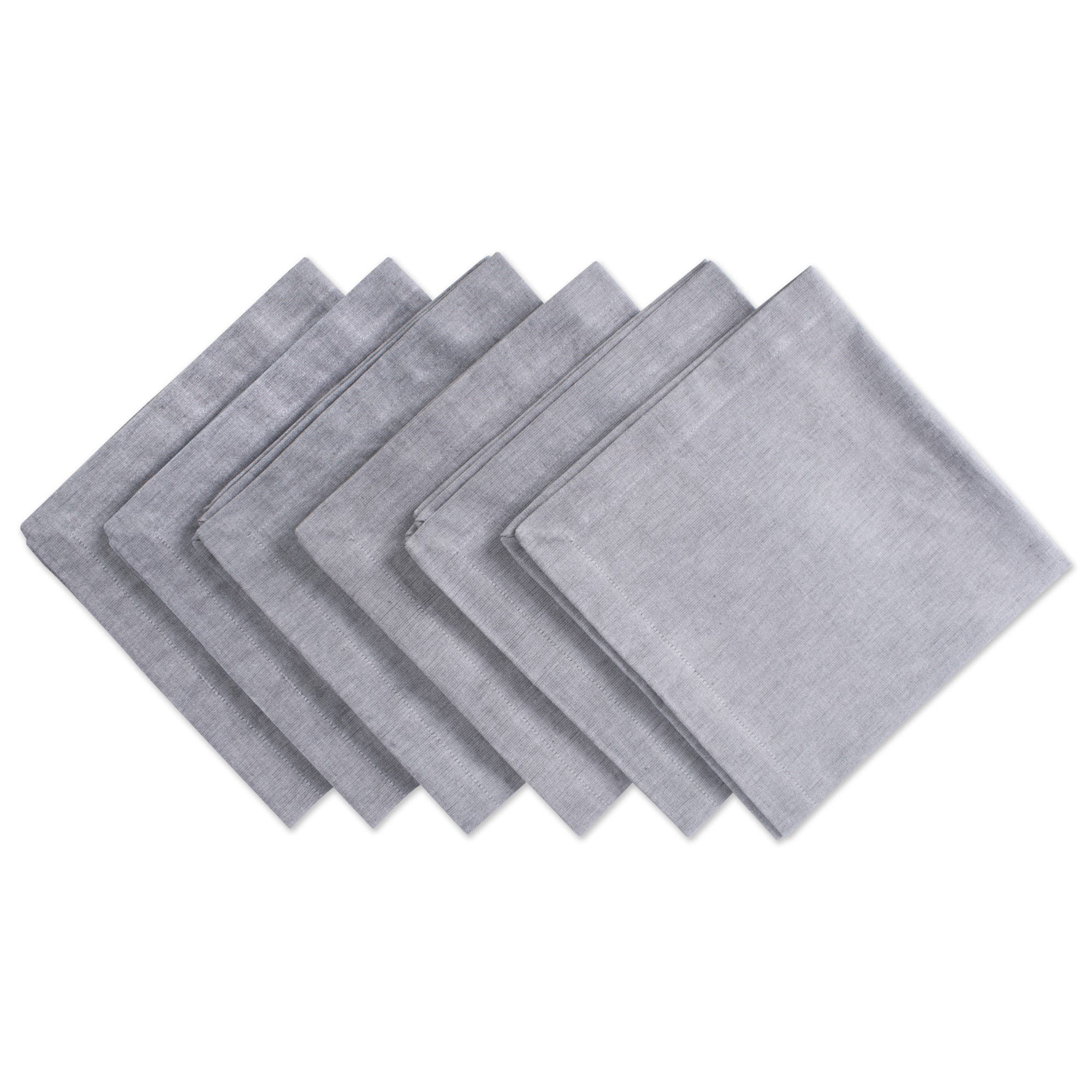 Dii Solid Chambray Napkin Set/6 In Gray