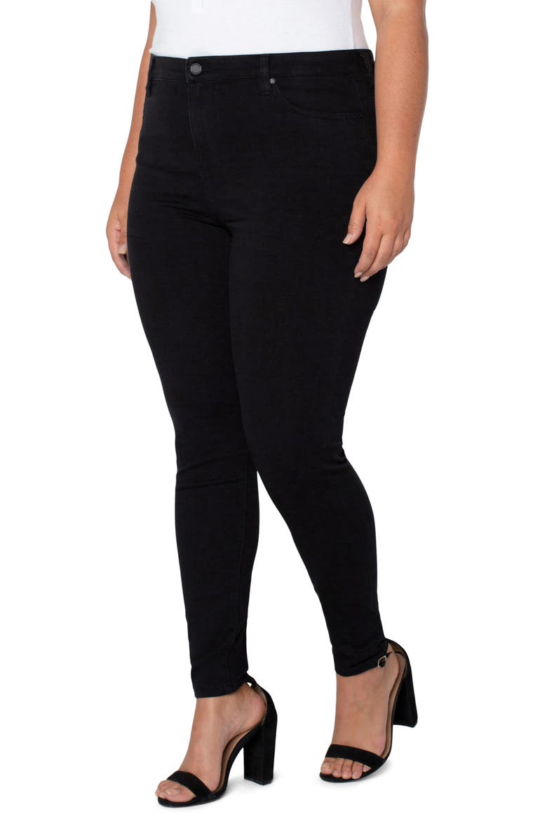 Liverpool Abby Stretch Skinny Jeans, Alternate, color, BLACK RINS