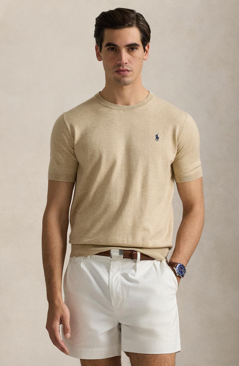 Polo Ralph Lauren Crewneck Cotton Short Sleeve Sweater, Alternate, color, 