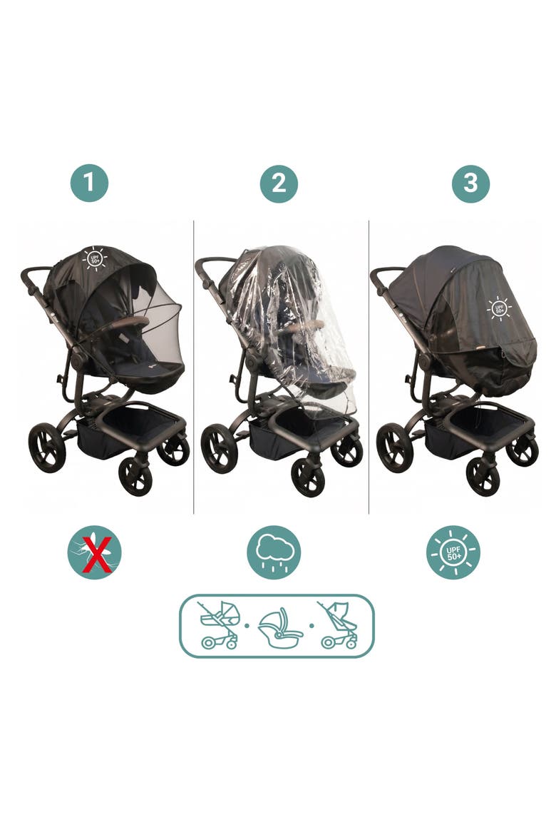 3-in-1 Convertible Stroller Cover, Main, color, Black