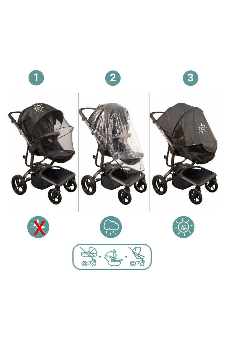ezimoov 3-in-1 Convertible Stroller Cover, Main, color, Black