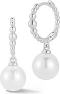 GLAZE JEWELRY Cultured Pearl Drop Huggie Hoop Earrings