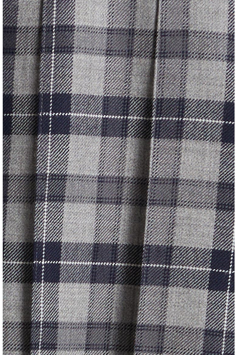Tartan Plaid Drop Back Pleated Skirt, Alternate, color, MEDIUM GREY