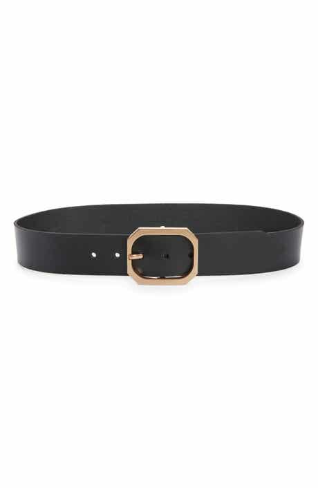 AllSaints Hexagon Buckle Leather Belt