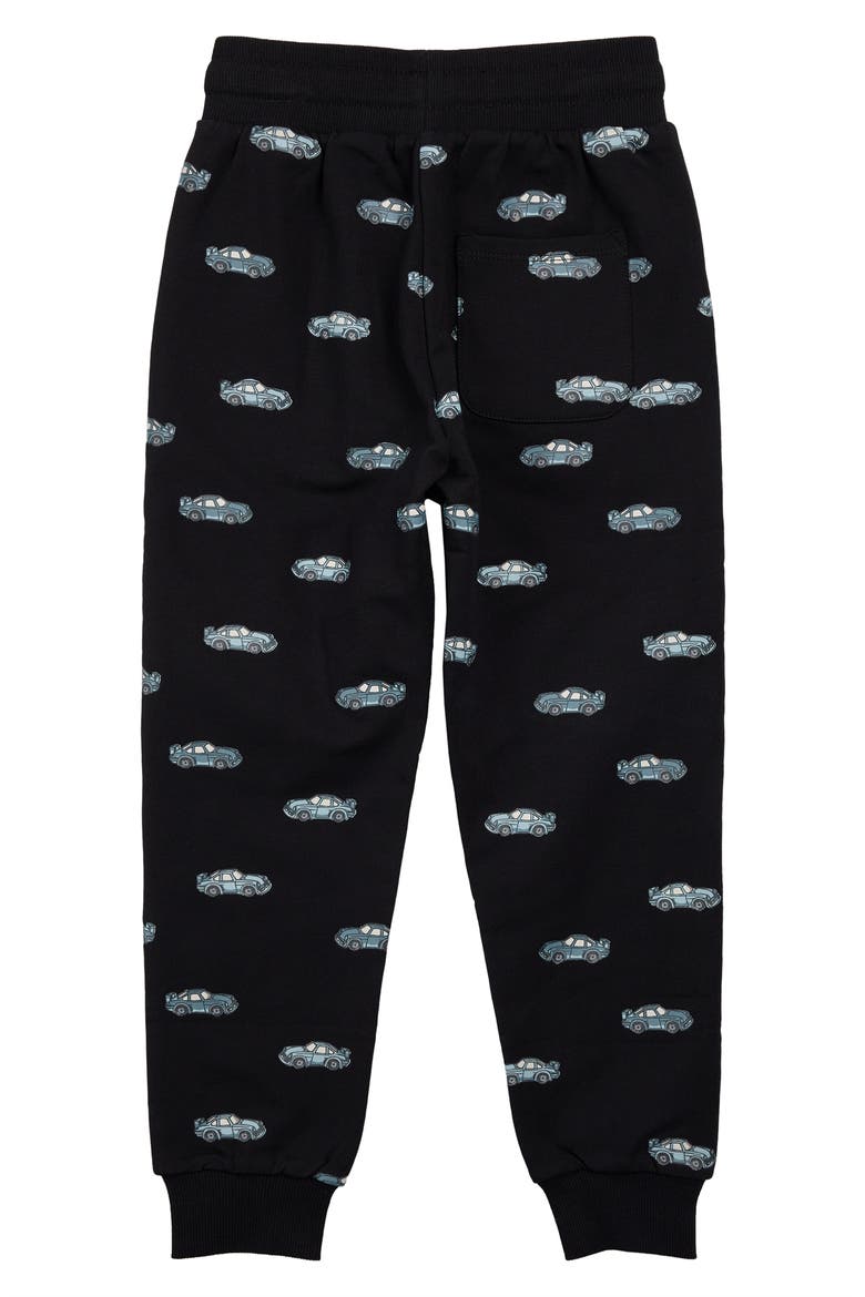 Racecar Stretch Organic Cotton French Terry Joggers, Alternate, color, BLACK