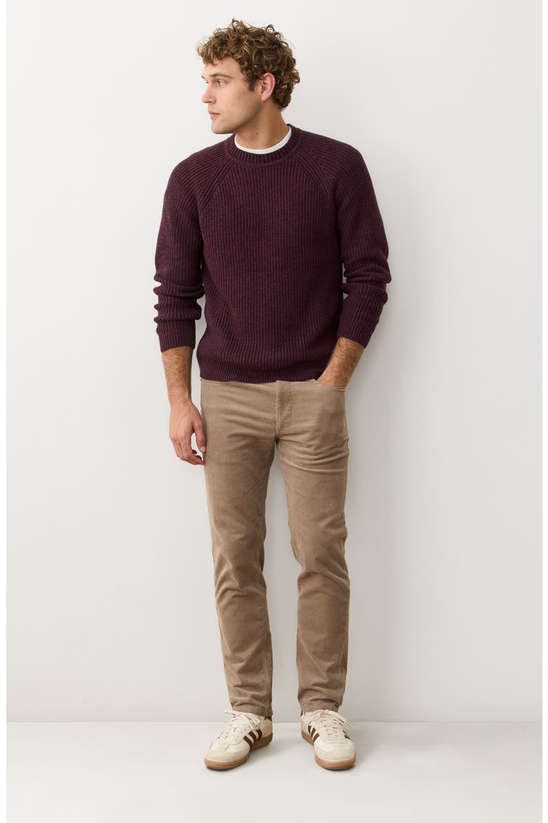 Inverness Rib Crewneck Sweater, Alternate, color, SANGRIA/ VENEER