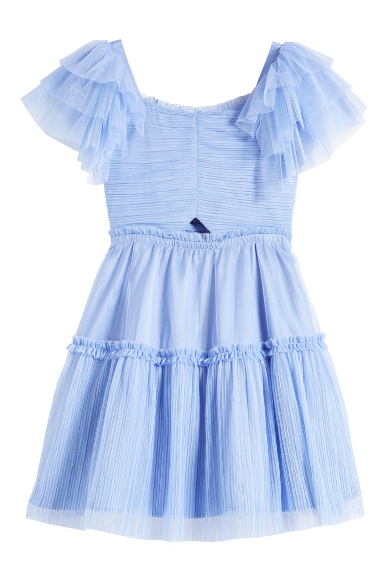 Kids' Flutter Sleeve Tulle Dress, Main, color, PERRY