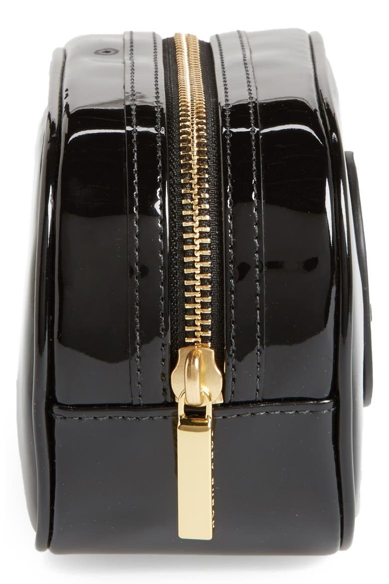 'Small' Patent Cosmetics Case, Alternate, color, BLACK/ BLACK