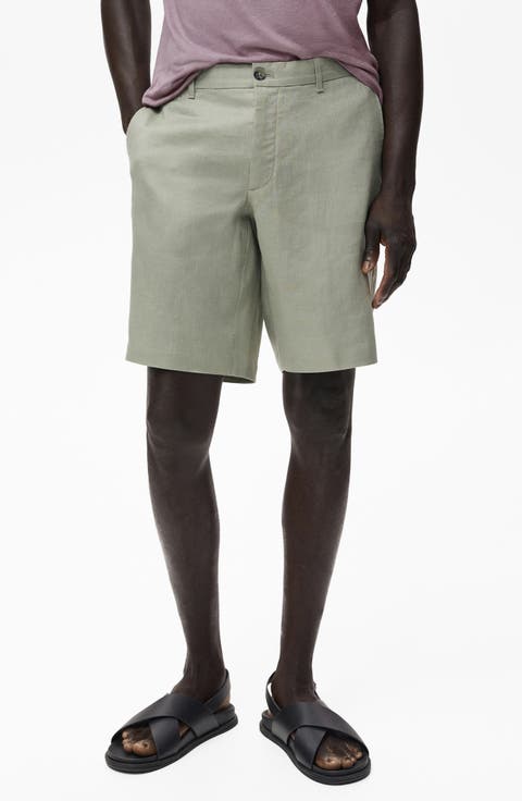 Slim Fit Linen Bermuda Shorts
