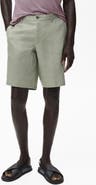 MANGO Slim Fit Linen Bermuda Shorts