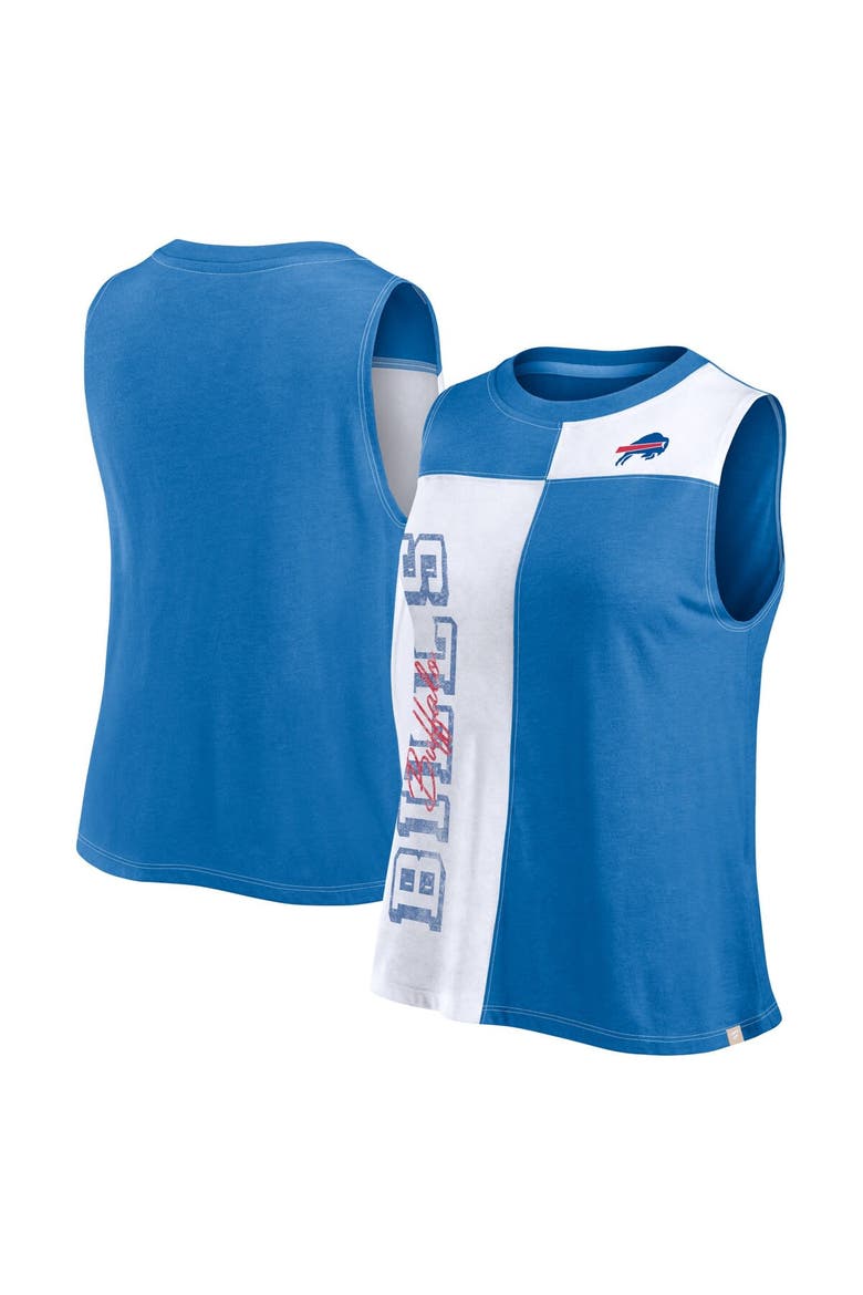 Women's Fanatics Branded Royal/White Buffalo Bills Script Color Block Tank Top, Main, color, Royal