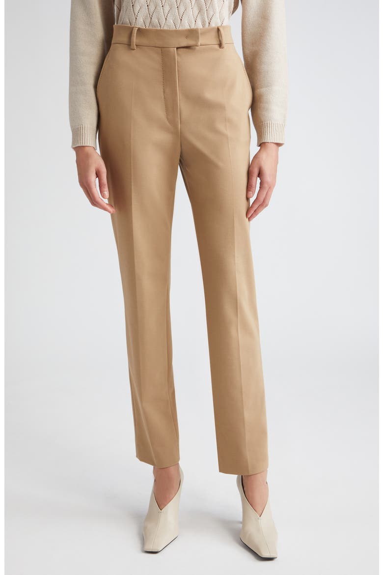 Ananas Stretch Jersey Ankle Trousers, Main, color, CAMEL