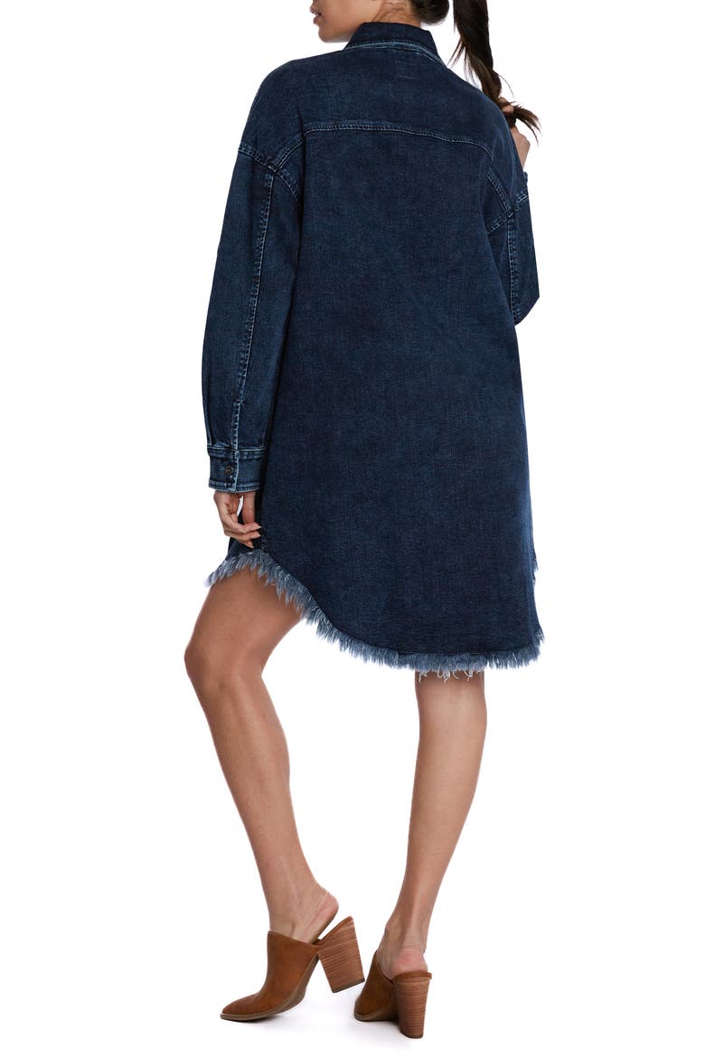 Denim Mini Shirtdress, Alternate, color, NIGHT SKY