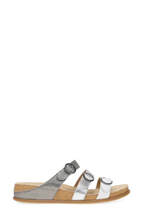 Dansko Campbell Platform Wedge Slide Sandal In Pewter Multi