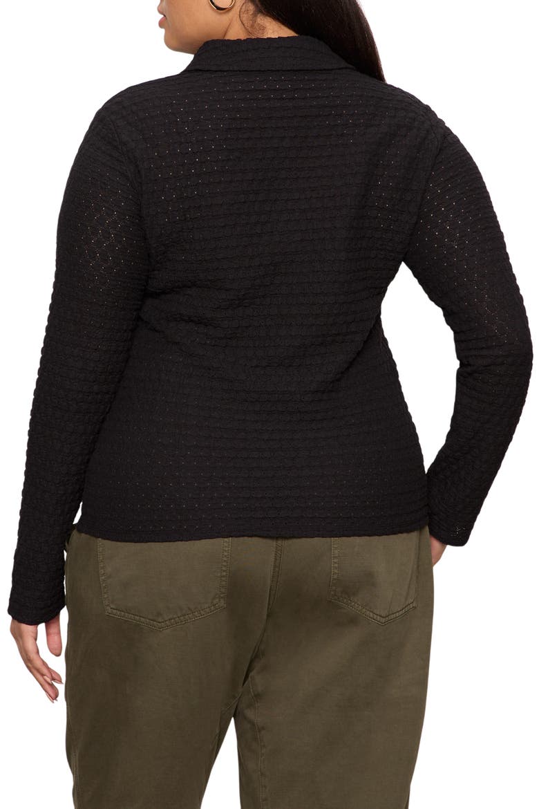Dreamer Textured Bubble Knit Button-Up Shirt, Alternate, color, BLACK