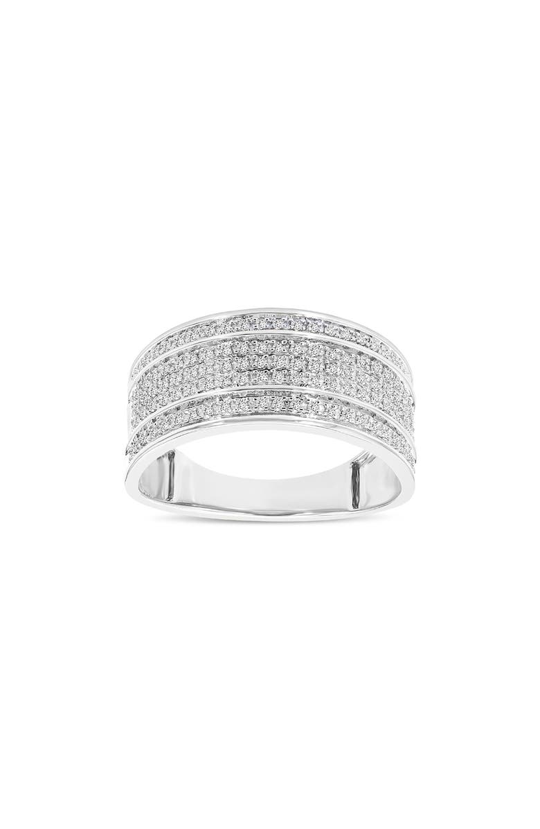 LuvMyJewelry Elysium 10K Gold Pavé Diamond Band Ring, Main, color, 10K White Gold