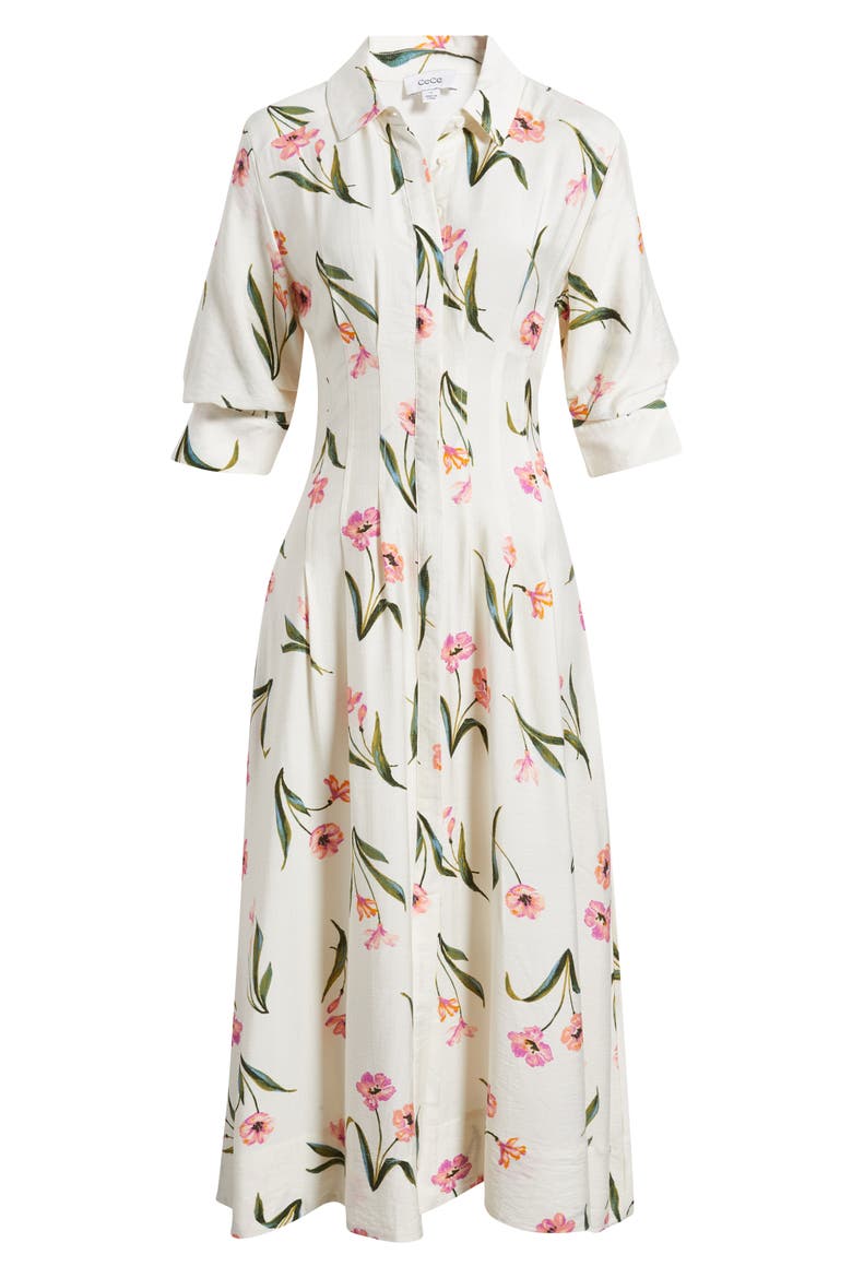 Print Puff Sleeve Maxi Dress, Alternate, color, NEW IVORY