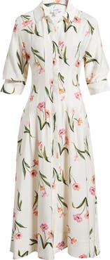 CeCe Print Puff Sleeve Maxi Dress
