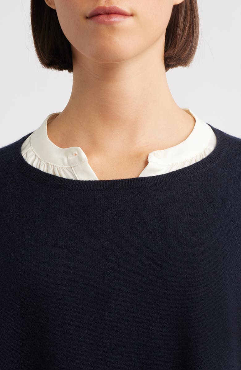 Vince Boat Neck Silk & Cashmere Poncho, Alternate, color,