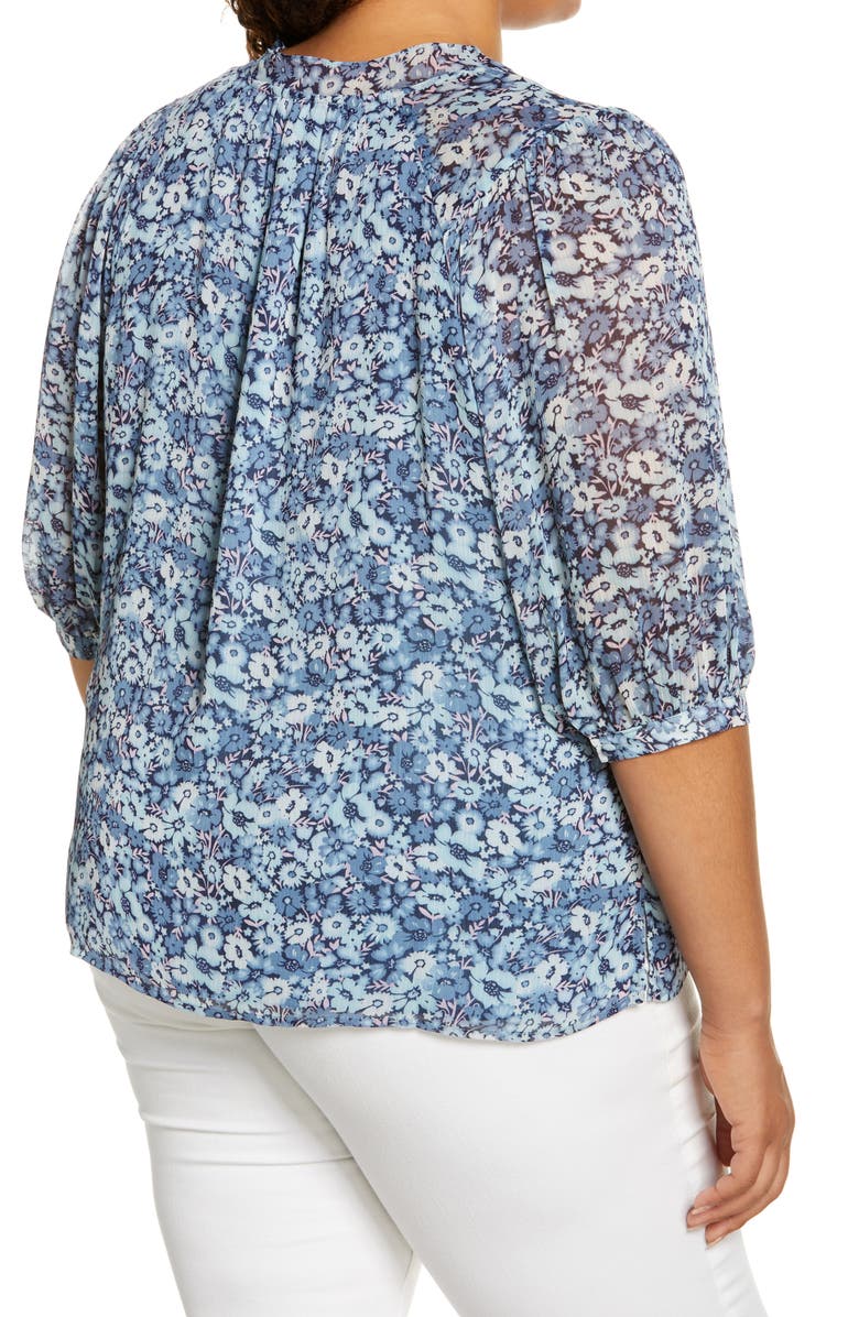 Vince Camuto Garden Floral Peasant Blouse, Alternate, color, 