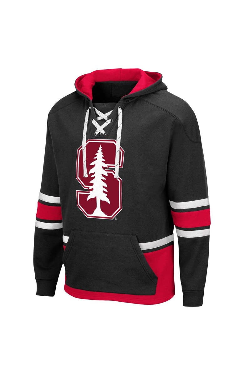 COLOSSEUM Men's Colosseum Black Stanford Cardinal Lace Up 3.0 Pullover Hoodie, Alternate, color, Black