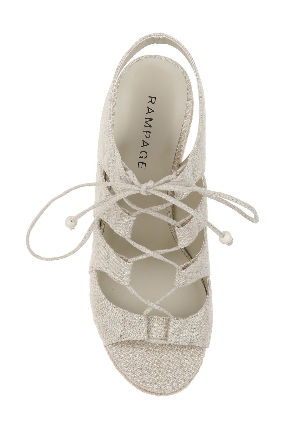 Rampage Fina Ghillie Lace Espadrille Wedge, Alternate, color, 