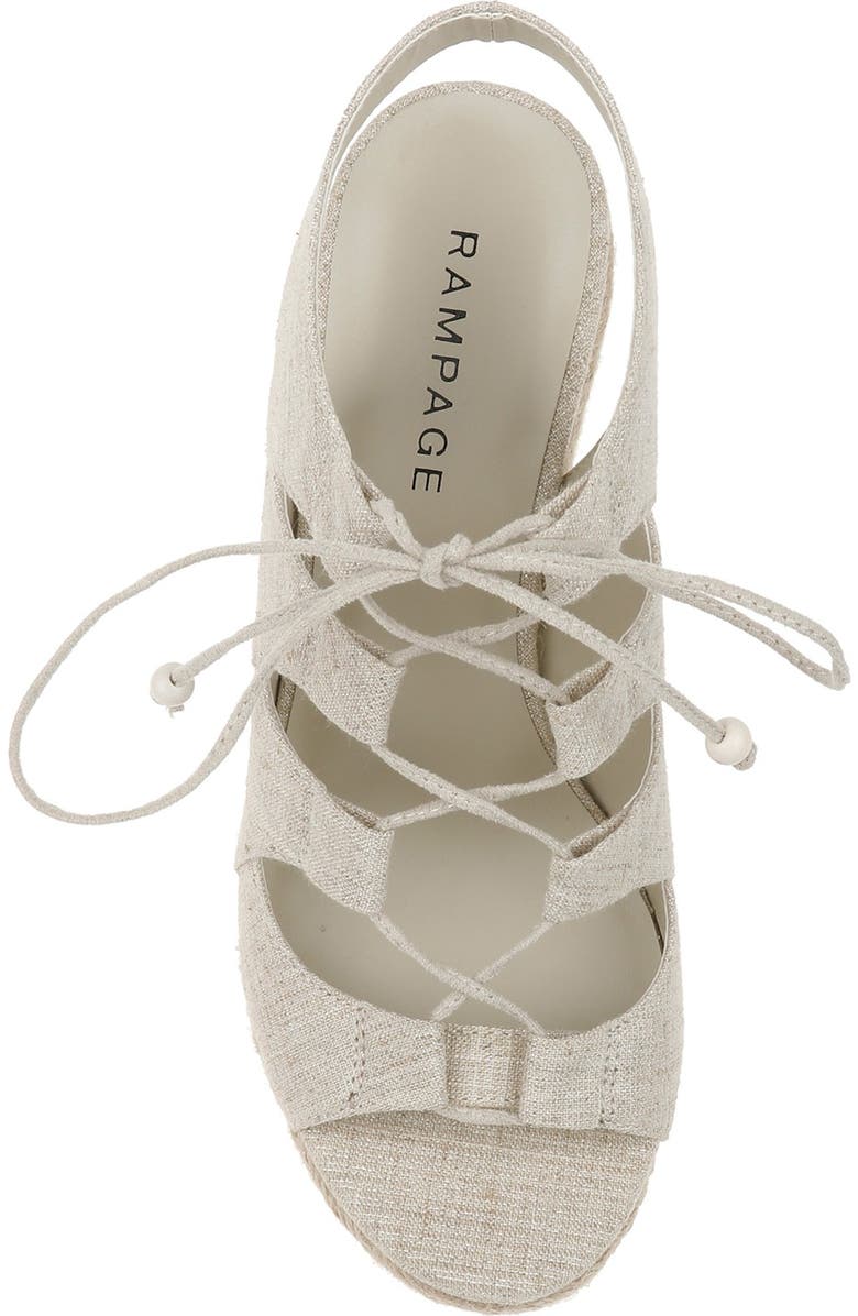 Rampage Fina Ghillie Lace Espadrille Wedge, Alternate, color,