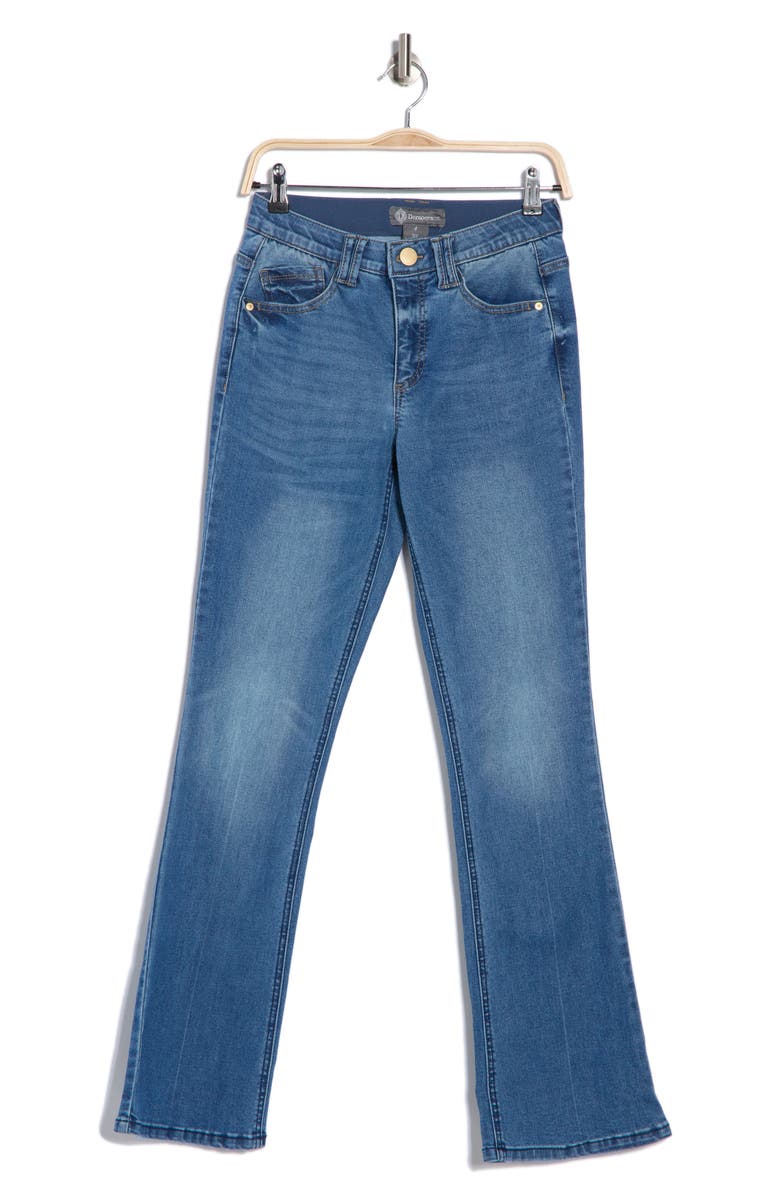 Democracy Embroidered Itty Bitty Bootcut Jeans, Alternate, color, Mid Blue