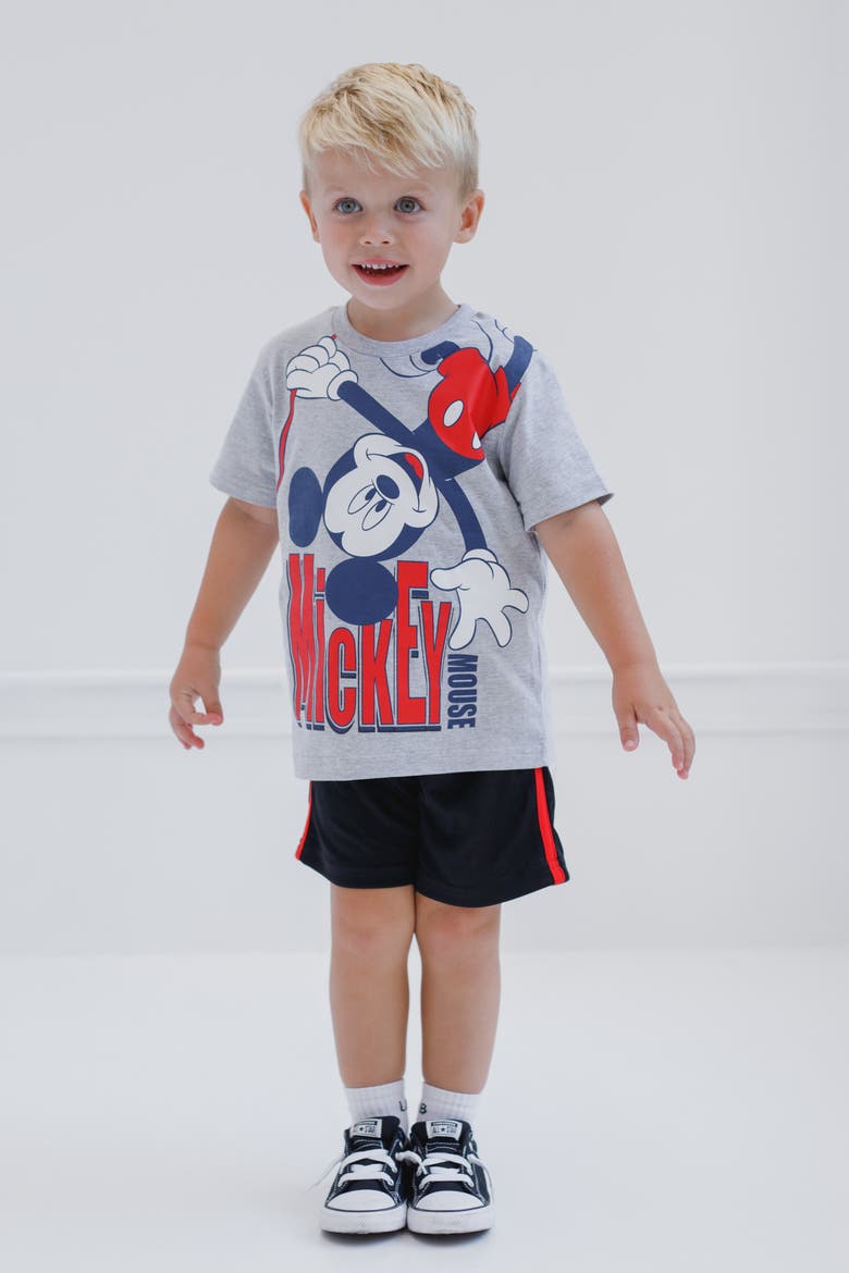 Mickey Mouse 2-Piece Graphic Tee and Mesh Shorts Set, Alternate, color, Mickey Heather Grey