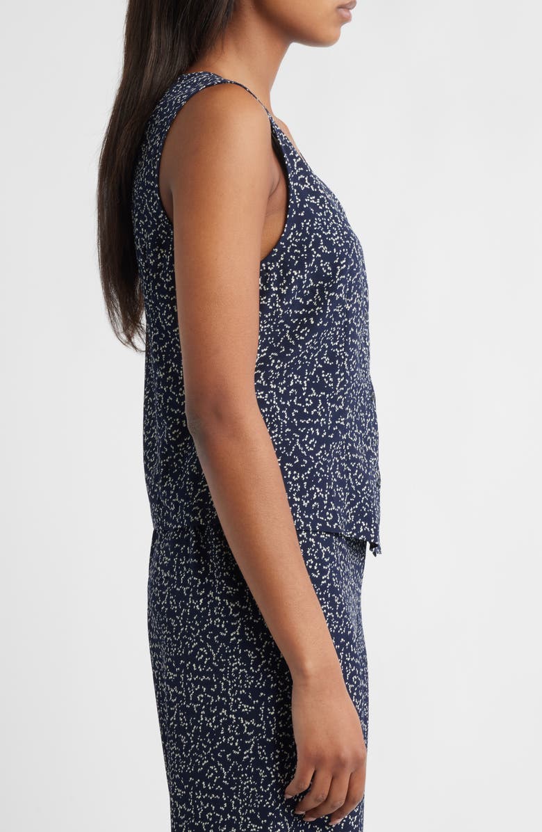 Bobeau Print Button-Up Vest, Alternate, color, Navy/ Ivory