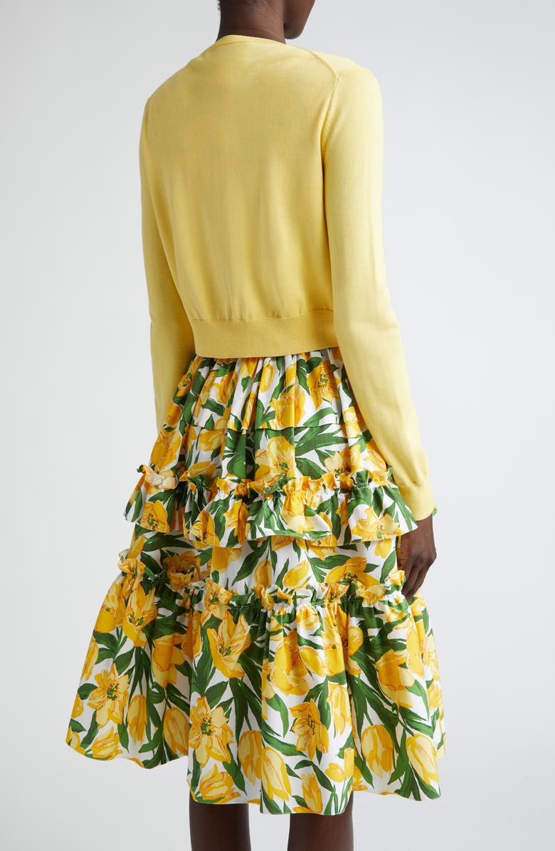 Carolina Herrera Silk & Cotton Cardigan, Alternate, color, 