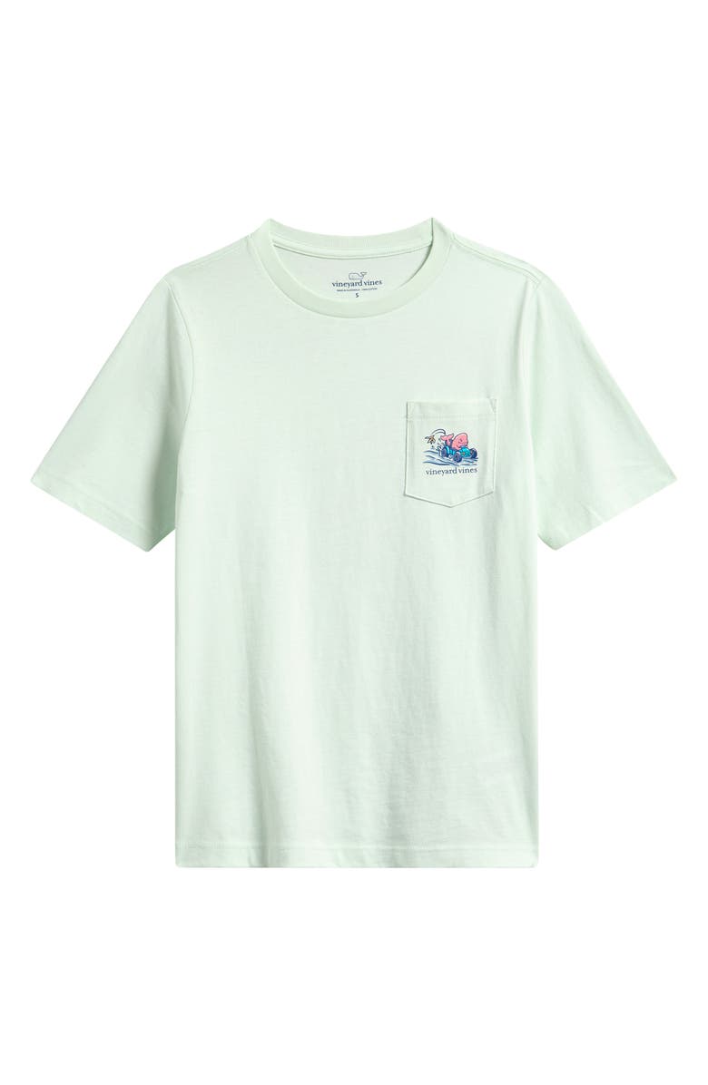 vineyard vines Kids' Whale Kart Pocket Graphic T-Shirt, Main, color, Aqua Glass