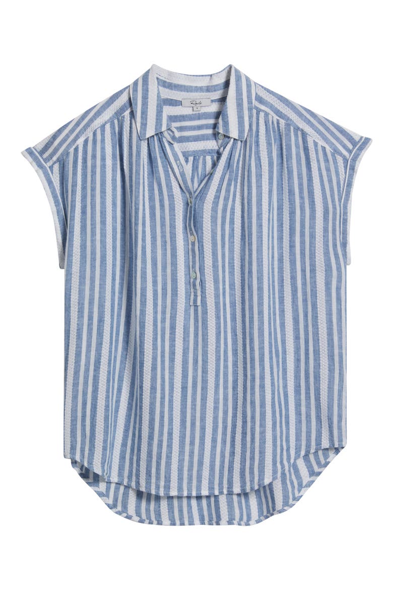 Tuscany Stripe Cap Sleeve Popover Top, Alternate, color, JALISCO STRIPE