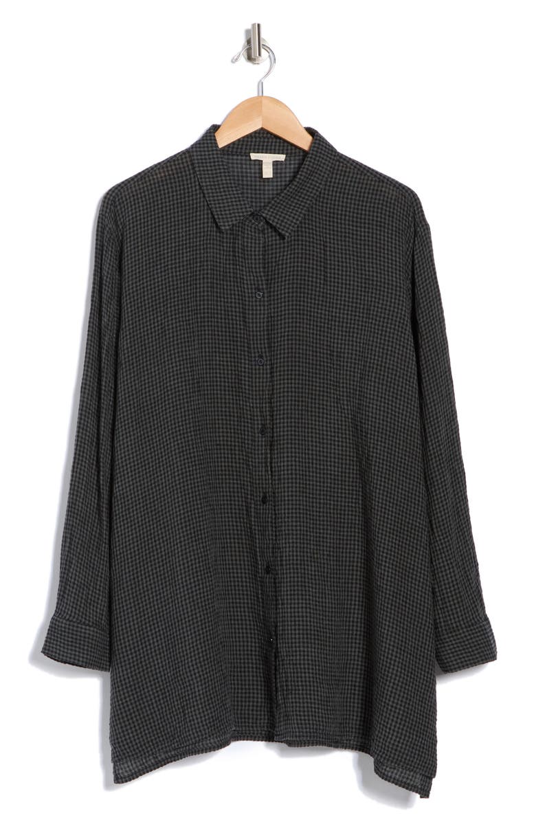 Eileen Fisher Classic Check Organic Cotton Button-Up Shirt, Alternate, color, 