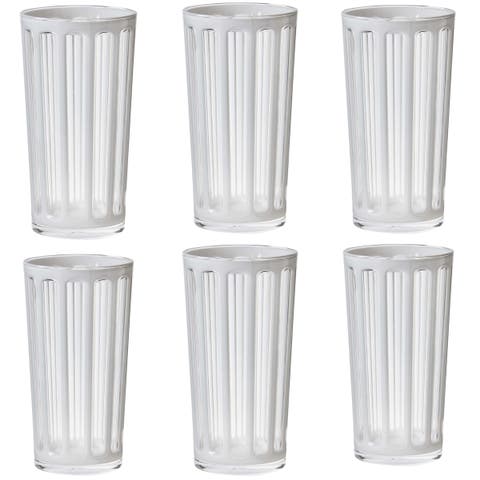 Villa White Acrylic Tumbler Set of 6 BPA-Free Dishwasher Safe